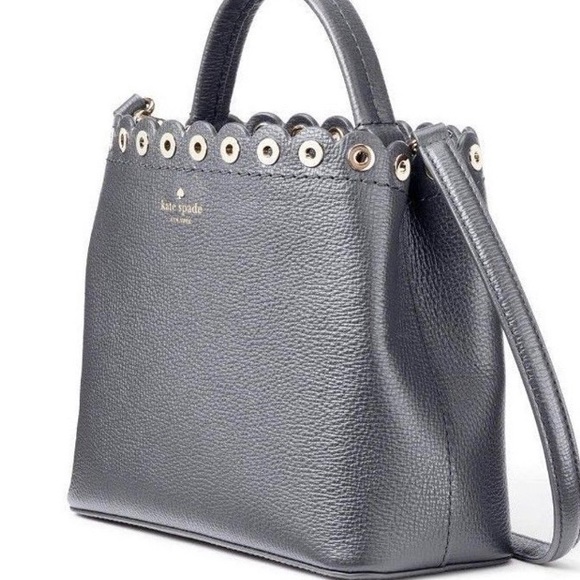 KATE SPADE ♠️ PALOMA ROAD GRAY LEATHER SATCHEL NWT - Picture 5 of 6